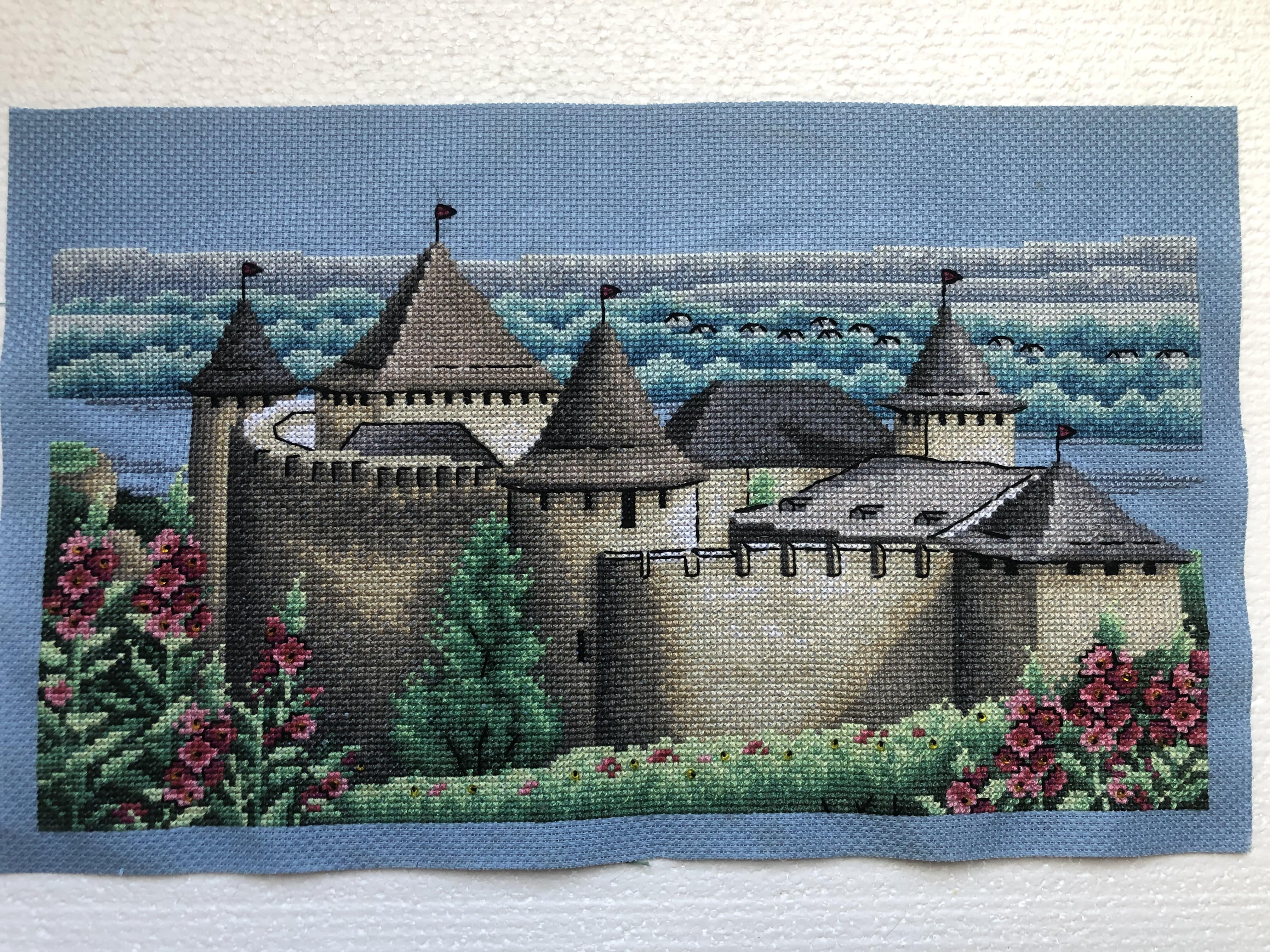 ЗПП-025 Замок в Баварии, набор для вышивки бисером картины с замком Нойшванштайн