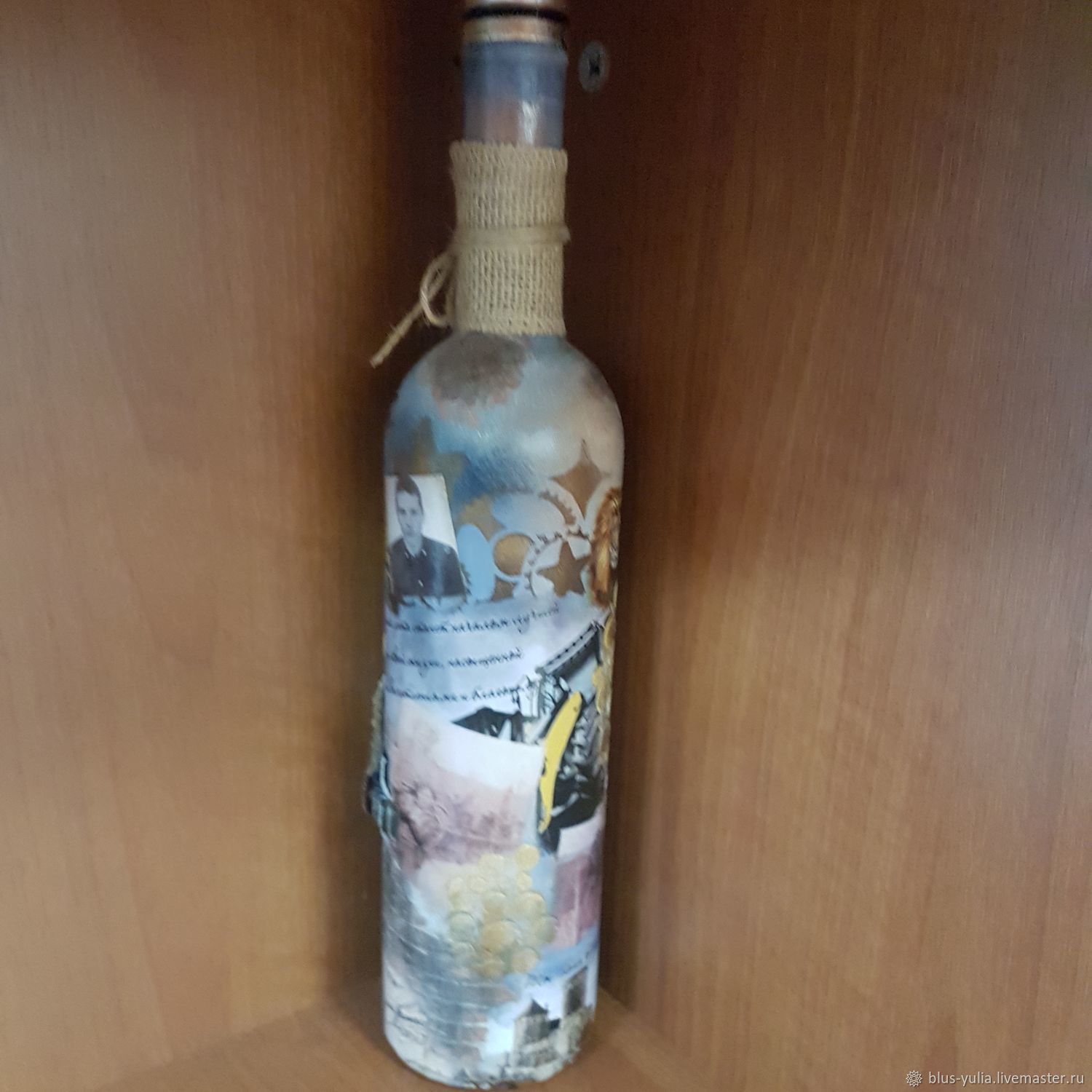 Декор бутылок лентами (60 фото)