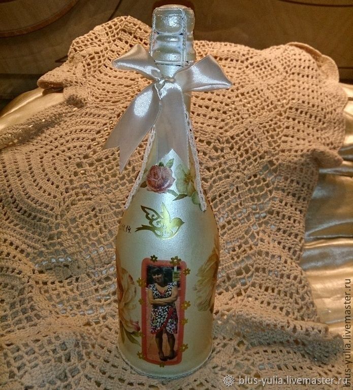 Декупаж бутылки в морском стиле Подарок моряку